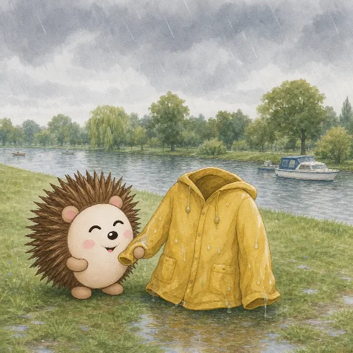 The jacket is wet from the rain.