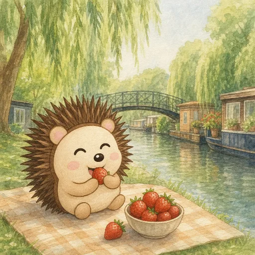 In June, Otti eats strawberries.