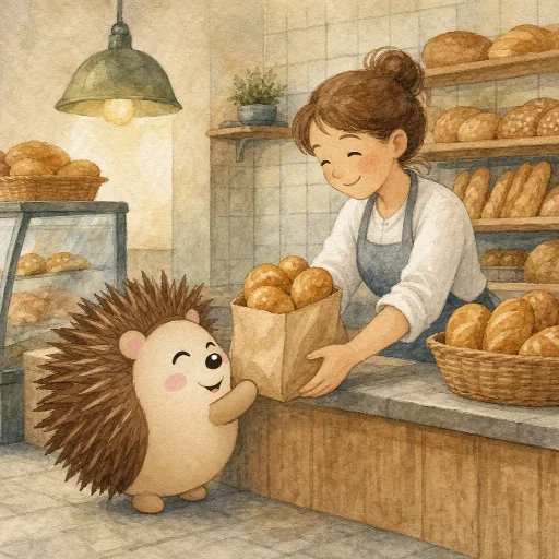 Otti buys fresh bread rolls.