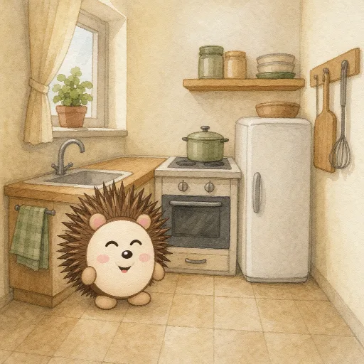The kitchen is small.