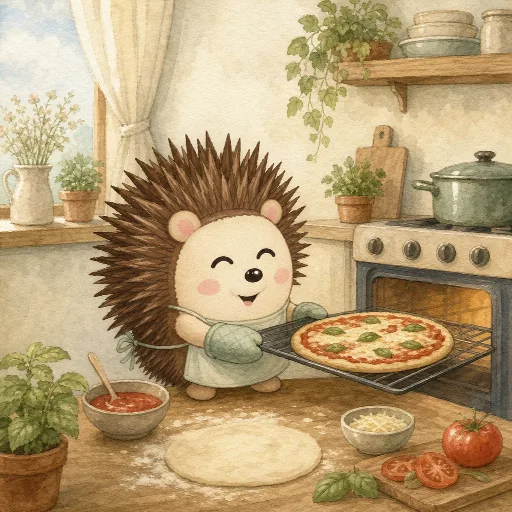 Sometimes Otti bakes a pizza.
