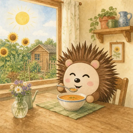 At noon Otti eats soup.