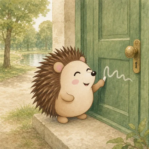 Otti writes his name on the door.