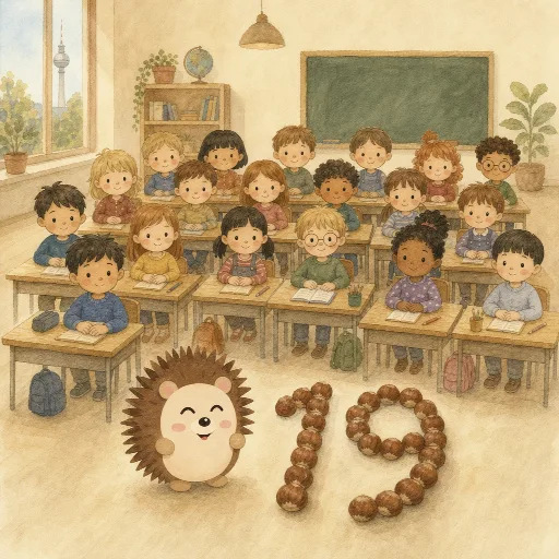 Nineteen pupils are sitting in the classroom.