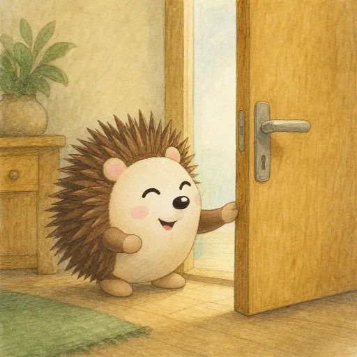 I open the door.