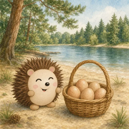Six eggs are lying in the basket.