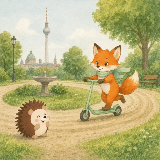 Frida is riding her sixth lap in the park.