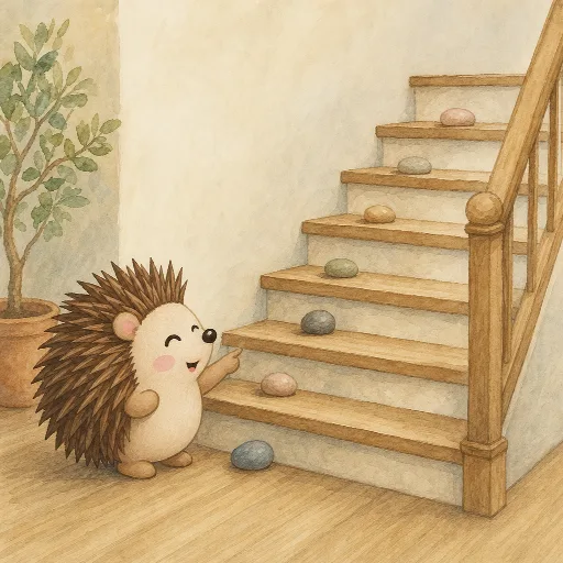 Otti counts seven stairs.