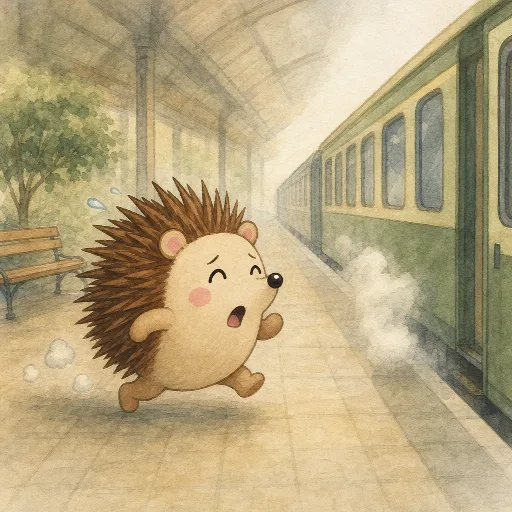 Otti is late for the train.