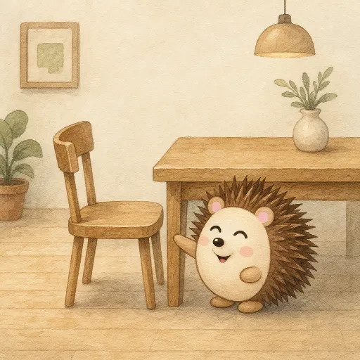 The chair is at the table.