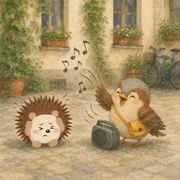 Otti's picture for "Frida and the noisy neighbours"