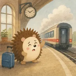 Otti's picture for "The friends take the train"