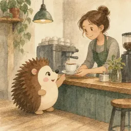 Otti's picture for "Otti orders a coffee"