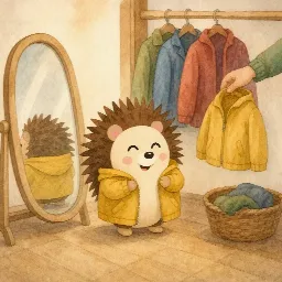 Otti's picture for "Lotte buys clothes"