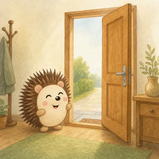 The door is open.