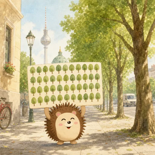 Forty trees stand along the street.