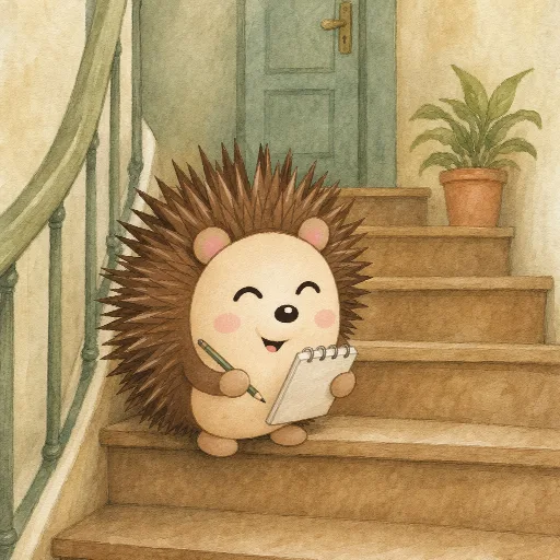 Otti counts the stairs up to the flat.