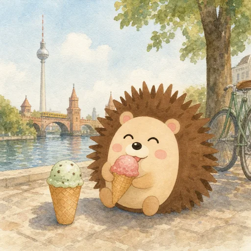 Otti is already eating his second ice cream.